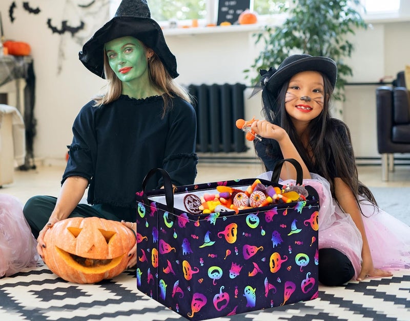 FUULOXE Halloween Storage Baske Bins Cube Collapsible Organizer Closet Shelves Toy Box - Image 5